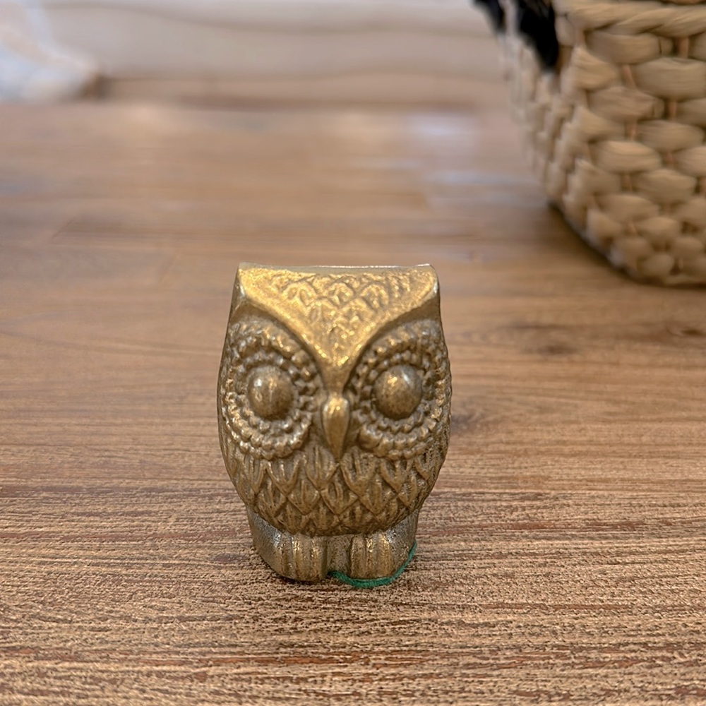Small Brass Owl Figurine